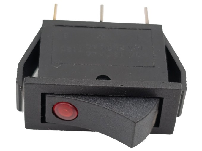 Kolískový prepínač 3 vývody 16A 10x30 mm s diódou