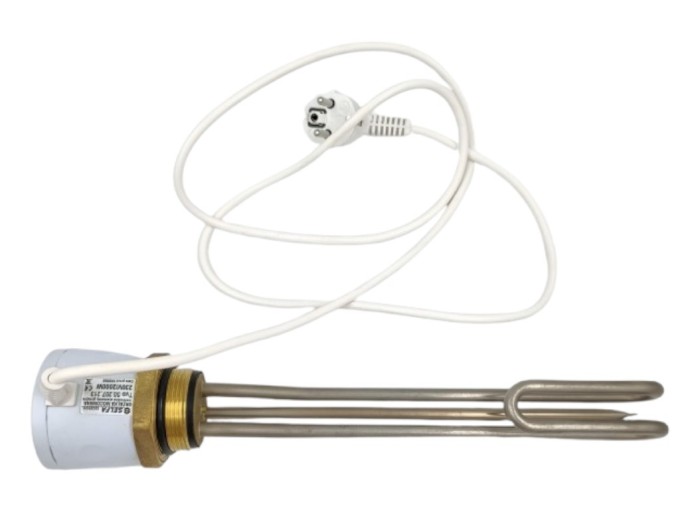 Vykurovacie teleso 2000W 230V s termostatom G 6/4" nerez