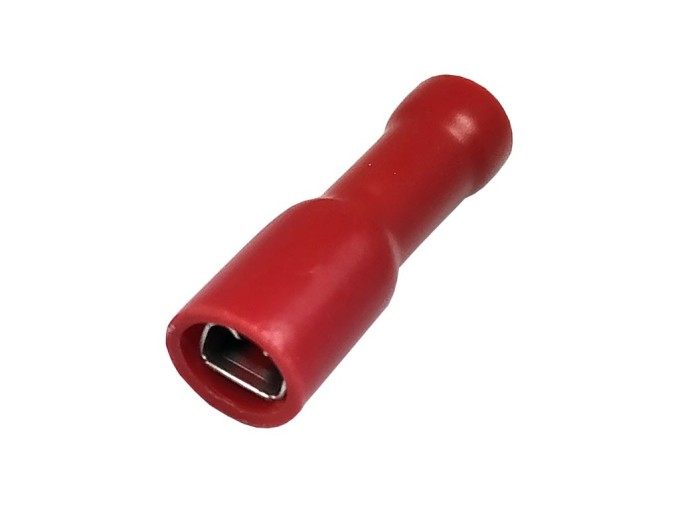 Krimpovací Faston konektor 2.8mm s červenou izoláciou - zásuvka