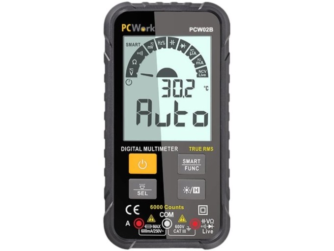 PCW02B digitálny multimeter True RMS s automatickou voľbou rozsahov a NCV