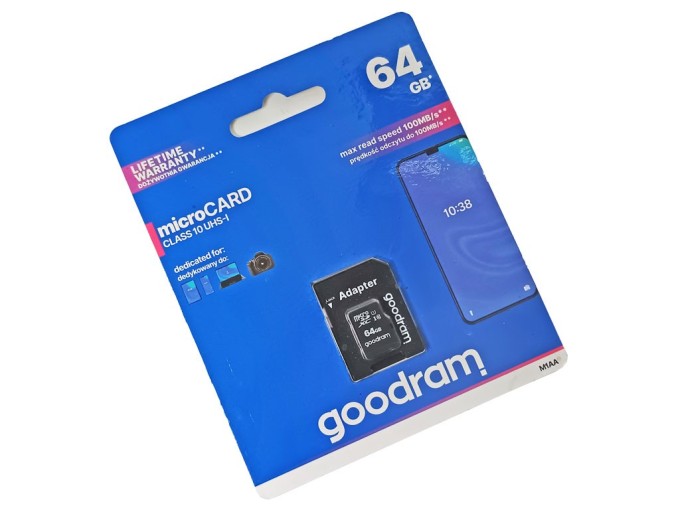 GOODRAM micro SD karta 64 GB s adaptéróm Class 10