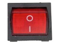 Kolískový vypínač s neónkou 19,5 x 22 mm, 6A/250V, 10A/125V