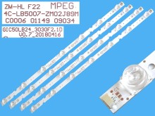 LED podsvit 458mm pre TCL a Thomson - sada 4 pásikov