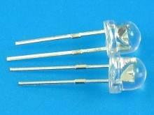 LED dióda biela 5mm guľatá čierna nízka 13000mCD Straw Hat