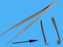 Chirurgická pinzeta 120mm plochá s protahovacím zoubkem