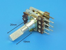 Potenciometer stereo 10k / A s odbočkami pre loudness