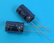 Kondenzátor elektrolytický 1000uF/16V 85°C Suscon SL