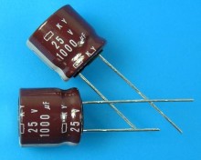 Kondenzátor elektrolytický 1000uF/25V - 105°C Nippon KY, low ESR, dlhá životnosť