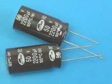 Kondenzátor elektrolytický 2200uF/50V 105°C Samwha RD