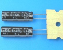 820uF/6,3V Rubycon MFZ Elektrolytický Kondenzátor - Low ESR, High Ripple Current