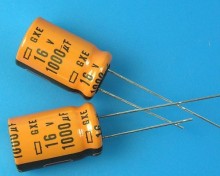 Kondenzátor elektrolytický 1000uF/16V 125°C Nippon GXE