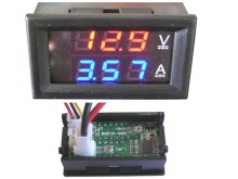 Digitálne panelové meradlo 0-100V, 0-10A, napájanie 5-30V