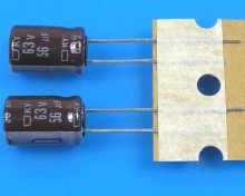 Kondenzátor elektrolytický 56uF/63V Nippon KY, low ESR, dlhá životnosť