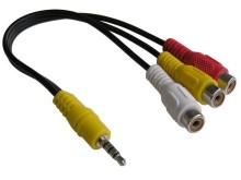 Redukčný kábel 3.5mm jack na 3xCINCH 0.2m pre Vestel a Panasonic