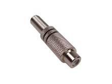 Kovový CINCH konektor - káblová samička - čierna