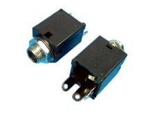 JACK 6.3mm Mono Konektor - Samica do Panelu s Vypínačom