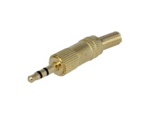 Konektor JACK 3.5mm Stereo Sameček Kovový Zlacený