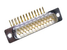 CANNON 25 pin konektor - uhlový samec pre plošné spoje