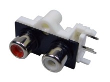 Uhlový konektor CINCH L+R pre plošný spoj