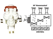Univerzálny trojcestný napúšťací ventil 3/4" s výstupy 12 mm