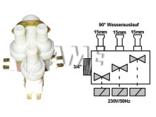 Univerzálny trojcestný napoušťací ventil 3/4" s 3 výstupy 15 mm