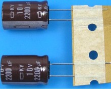 Nippon KY Kondenzátor 2200uF/10V 105°C - Nízka ESR, Dlhá životnosť