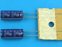 Kondenzátor elektrolytický 82uF/35V 105°C Nippon LXY low ESR