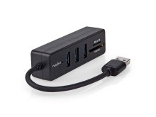 USB Hub 3x USB A 3.2 Gen 1 s čítačkou kariet microSD a SD Nedis