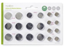Sada gombíkových batérií Nedis 2xCR2016, 4xCR2032, 4xCR2025, 2xCR1620, 2xLR43, 2xLR54, 4xLR44