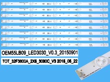 LED podsvit 570mm sada pre TV Thomson 55LB09 - 8 pásikov