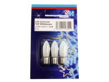 LED žiarovka E10 vianočné osvetlenie biela 3 x 0,1W
