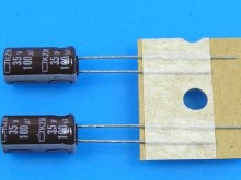 Kondenzátor elektrolytický 100uF/35V 105°C Nippon KZM