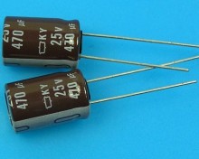 470uF/25V 105°C Nippon KY Elektrolytický Kondenzátor - Nízka Impedance, Dlhá životnosť