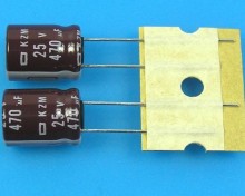 Nippon KZM 470uF/25V 105°C Elektrolytický Kondenzátor - Nízka Impedancia, Dlhá životnosť