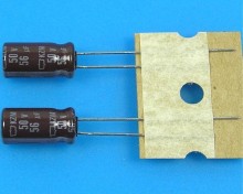 Nippon KZM 56uF/50V Elektrolytický Kondenzátor - 105°C, Nízka Impedance