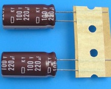 220uF/100V Nippon KY Elektrolytický Kondenzátor - Nízka Impedance, Dlhá životnosť