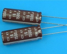 Kondenzátor elektrolytický 1500uF/16V Nippon KY - nízka impedance, dlhá životnosť