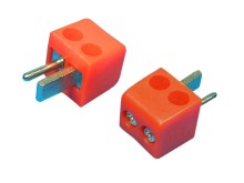 Ohnutý červený DIN konektor pre reproduktory - samec