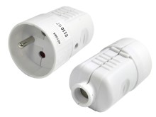 Biela zásuvka 250V/16A pre predlžovací kábel