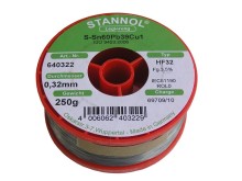Cínová pájka Stannol Sn60Pb39Cu1 0.32mm 250g s tavidlom HF32
