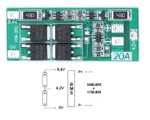BMS Nabíjacia automatika s balancerom pre 2 Li-ion články, 20A