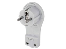Úhlová vidlica pre predlžovací prívod 230V 16A biela