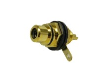 CINCH Konektor - Panelová Samica Zlacená/Černá