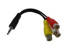 Redukčný kábel 3.5mm jack na 3xCINCH 2xAudio L+R a Video 13cm