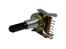 Potenciometer stereo 100kΩ s aretáciou - dĺžka hriadeľa 15mm