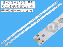 LED podsvit 595mm sada pre TV Sharp - 2 pásky, modely RF-AJ320E30-0701S-005 A3, 190K04J20008A0426