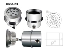 LED Svetlo RISE nerez 9x3W, 3000K, IP68, 24V DC