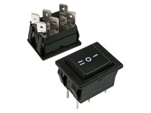 Kolébkový vypínač BULGIN AE-C1572ALBBO černý (ON)-OFF-(ON) 16A 250VAC