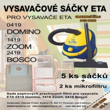 Sáčky do vysávača Eta 0419, 1419, 2419 - syntetické vrecká a filter