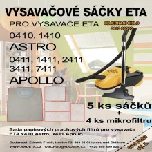 Papierové sáčky do vysávače ETA 0410-7411 a ďalšie modely